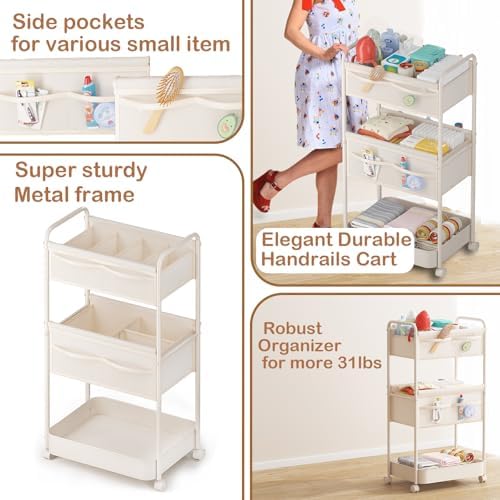 Bophili nursery caddy organizer in use beside crib