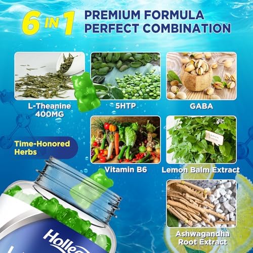 Hollegend Vegan L-Theanine gummies lemon flavor for focus and relaxation