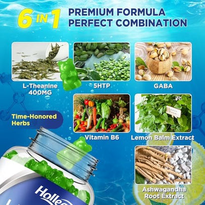 Hollegend Vegan L-Theanine gummies lemon flavor for focus and relaxation