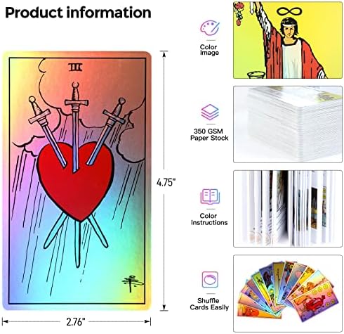 MagicSeer holographic tarot deck with instructional guidebook