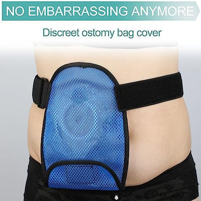 Washable ostomy liner showing the hook and loop closure for easy emptying.
