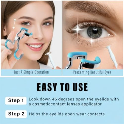 CURECURE eye contact lens tool kit organized inside the compact portable travel container
