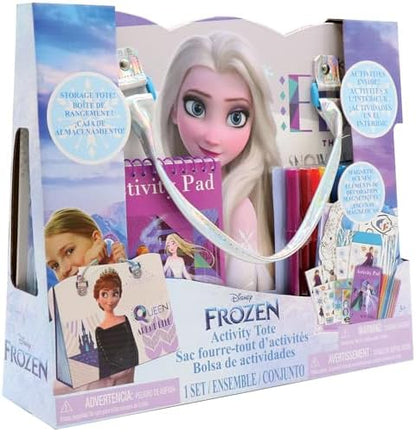 Princess adventure bag showing the thirty-five page activity pad and character stickers.