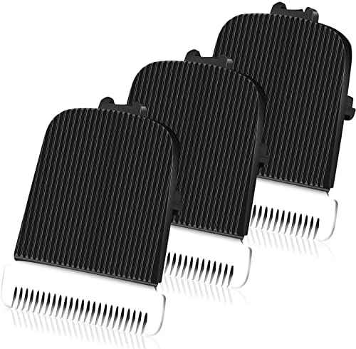 Three replacement clipper blades for electric groin trimmer in packaging