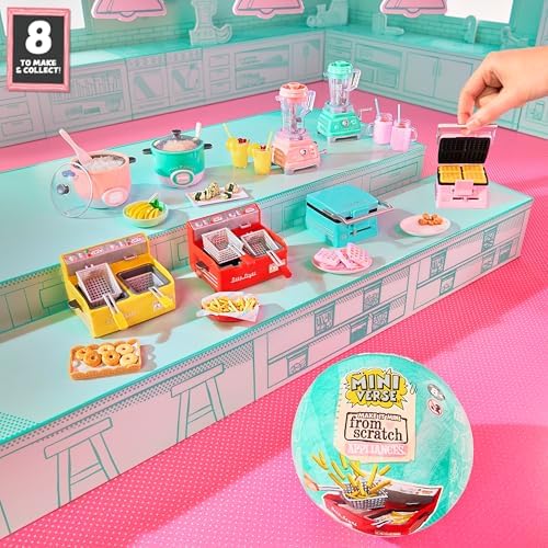 Unboxed miniature blender appliance with resin ingredients and cups