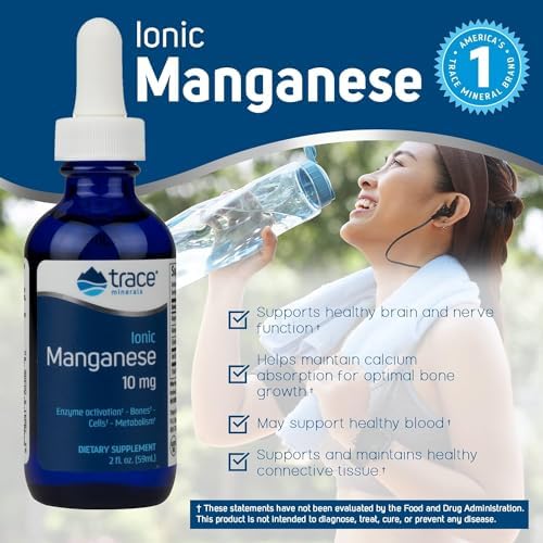 Trace Minerals Research ionic manganese dropper showing precise dosage measurement