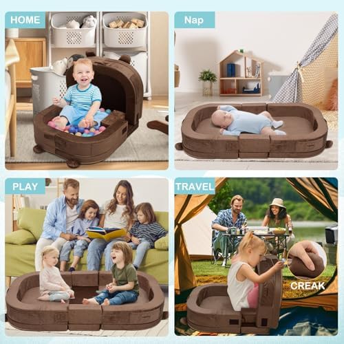Angelbecke toddler travel bed set up for indoor naptime use