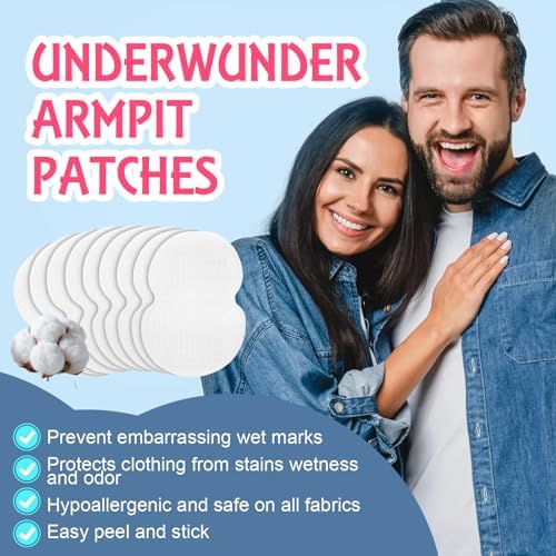 Hyperhidrosis sweat pads for clothing protection on white background