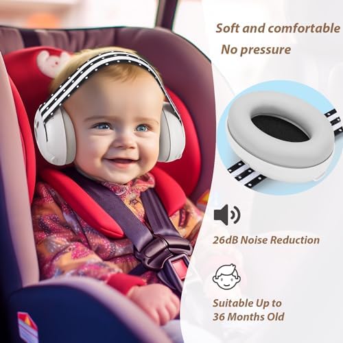 Foldable baby earmuffs showing compact travel design