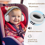 Foldable baby earmuffs showing compact travel design