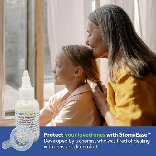 EnClean StomaEase Powder compact bottle size comparison for portable healthcare management.