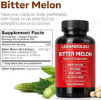 Cannabiology herbal supplement packaging showing non-GMO and gluten-free labels.