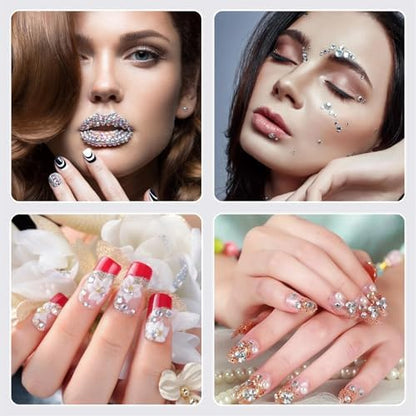 Rebelle Beauty professional bedazzling kit laid out flat with two crystal pens and steel tweezers.