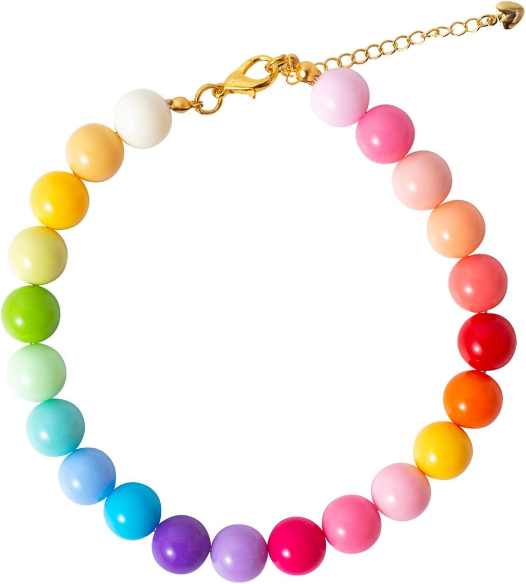 Pearl Collar Beaded Dog Collar Necklace Coloful Beads Adjustable Rhinestone Jewelry Pet Pearl Collar for Small, Medium/Large Dogs18"+3",Coloful Pearl - Image 11