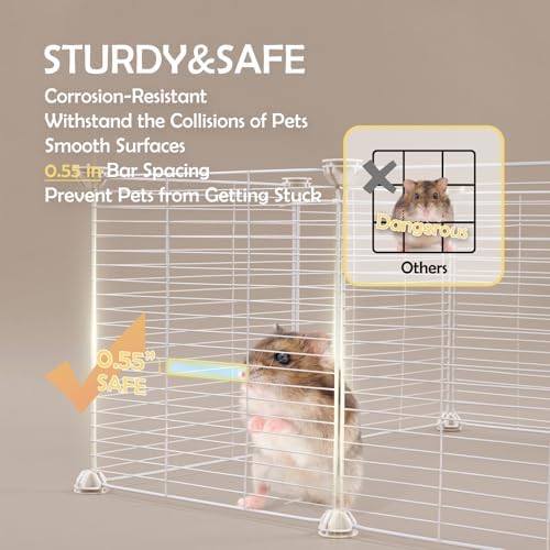 MEEXPAWS Guinea Pig Cages Small Animal Playpen Large with Waterproof PVC Liner & Washable Pee Pad & Storage Space, C&C Cage for Guinea Pigs, Hamsters, Kitten, Indoor Pet Enclosure Wire Yard Playpen - Image 7