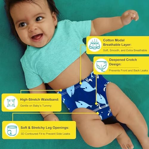 Back view of the 100 percent cotton toddler training pants indicating the full coverage fit.