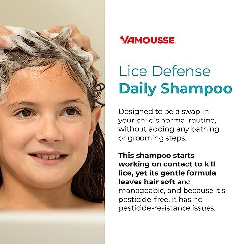 Family size Vamousse lice defense shampoo bottle side profile