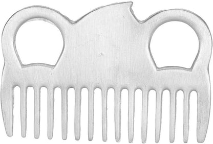 Metal Horse Comb 3.9x2.8x0.2in Portable Livestock Horse Hair Sliver Comb Horse Grooming Comb Livestock Comb for Cleaning Hair Removing Loose Undercoat Knots - Image 9