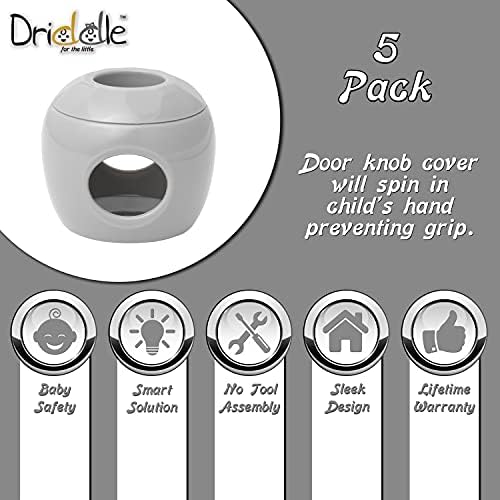 Close up of Driddle door knob safety lock showing finger holes