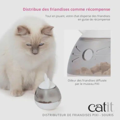 Premium imported interactive wobbling cat toy on white background