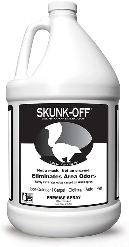 Ready to use pet skunk deodorizer spray bottle back view