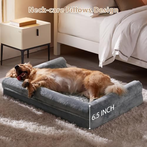 BFPETHOME Orthopedic Washable Dog Beds Large Sized Senior Dog for Comfy Sleeping with Removable Cover, Waterproof Big Soft Pet Couch Bed for Dogs Relax - Image 3