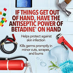 Back label of Betadine alcohol free no sting first aid spray.