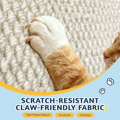 Thickened 0.4 inch loop pile fabric close up highlighting the premium mess free edge sealing.