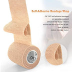 Breathable non woven cohesive sports tape being applied to a wrist joint for compression