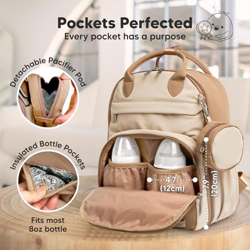 KeaBabies Play Diaper Bag Backpack open main compartment storage