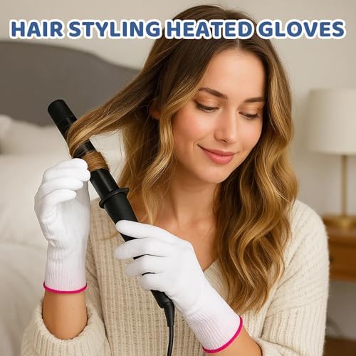 Fymueth white polyester and conductive fiber hair tools glove set.