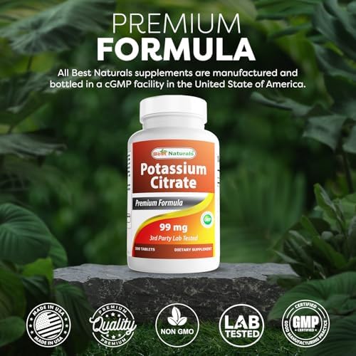 Close up of unflavored potassium citrate tablets on a clean background highlighting size and form