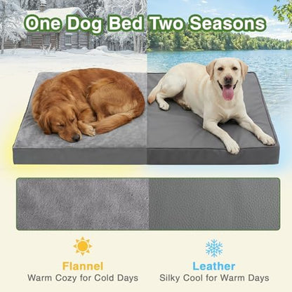 Vonabem Waterproof Outdoor Dog Bed Large Medium Sized Dogs, Washable Crate Pad 35 inch, Foam Orthopedic Pet Beds with Removable Cover,Durable Anti-Slip Kennel Pads 35"x22", Gray - Image 6