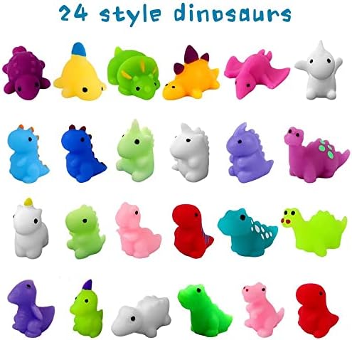 Assorted kawaii mochi dinosaur squishies removed from eggs