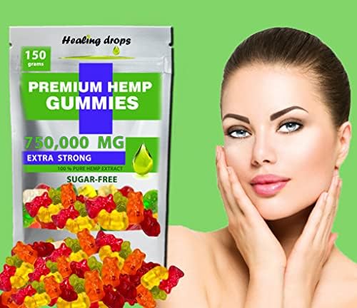 Close up of Healing Drops hemp gummies enriched with vitamins