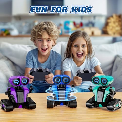 MindPal RC robot showing adjustable LED pixel eyes