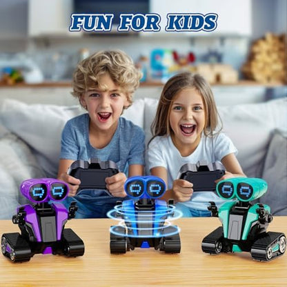 MindPal RC robot showing adjustable LED pixel eyes