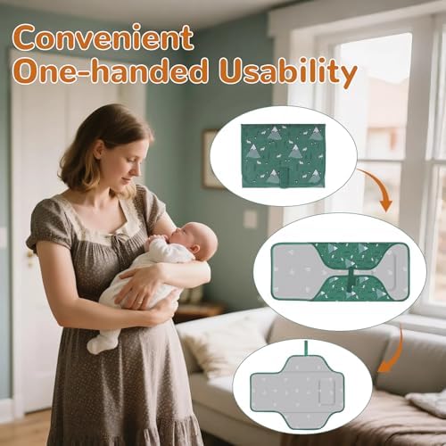 Phoebus Baby compact travel diaper changing pad tucked inside a modern diaper backpack