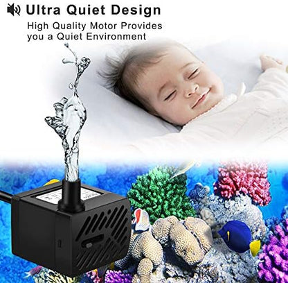 Compact three watt submersible water pump highlighting its miniature dimensions for easy hiding.