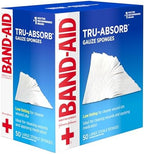 Band-Aid brand first aid products imported sterile sponges box side details and specifications