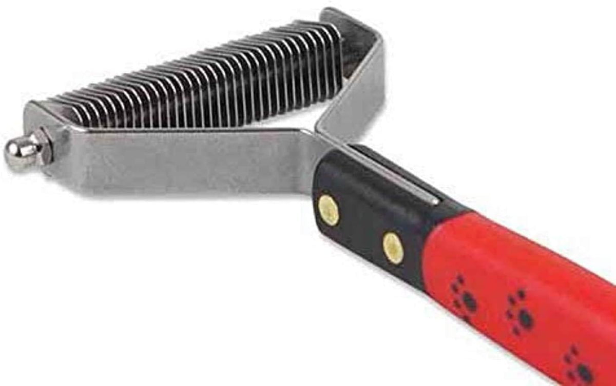 RYAN'S PET SUPPLIES Paw Brothers 20 Blade Medium Double WideDematting Undercoat Rake for Dogs and Cats, Professional Grade, Dog Shedding Brush, Stainless Steel Blades, Rounded Gentle Teeth - Image 11