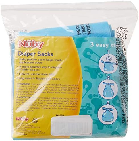 Nuby disposable diaper bags two pack stacked display