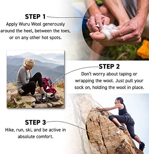 Wuru wool being applied to toes for hiking blister prevention.