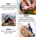 Wuru wool being applied to toes for hiking blister prevention.