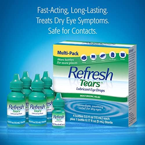 Fast acting Refresh Tears lubricant eye drops for moisturizing irritated eyes