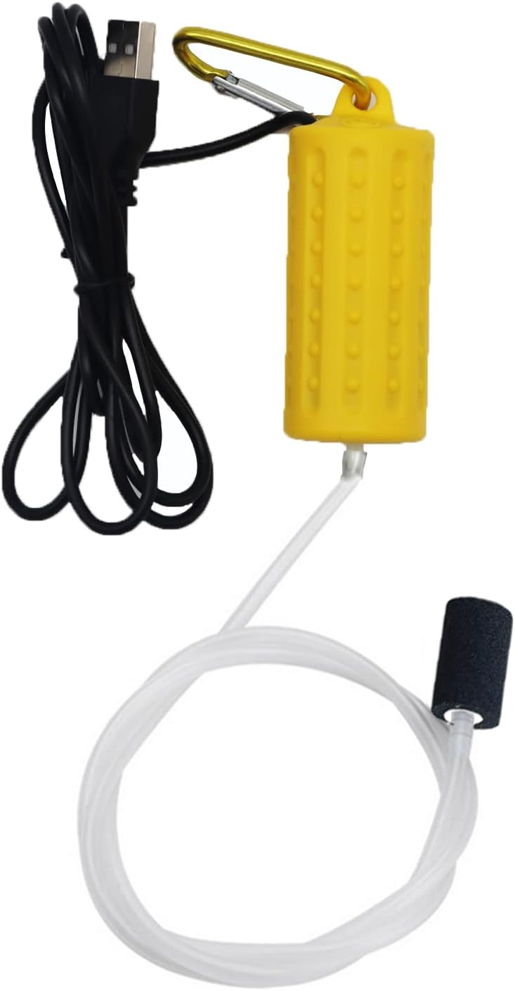 Aquarium Air Pump Mini USB Fish Tank Oxygen Air Pump Portable Ultra Silent Air Aerator Pump Energy Saving Oxygen Bubbler with Air Stone and Single Outlet Silicone Tube 1W - Image 11