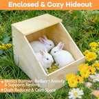 Wooden Rabbit Nesting Box, Small Animal Hutch Hideout, Breeding Shelter & Burrow Den Alternative for Rabbits, Guinea Pigs, Chinchillas or Other Small Pets(16x11x11 in) - Image 3
