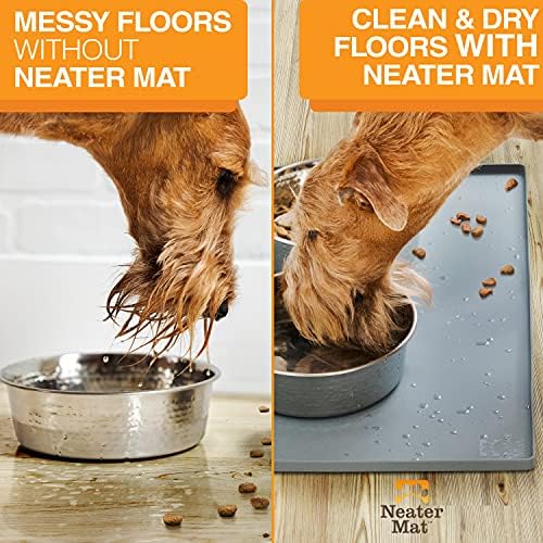 Neater Pet Brands Neater Mat In Gunmetal Grey With Bowls