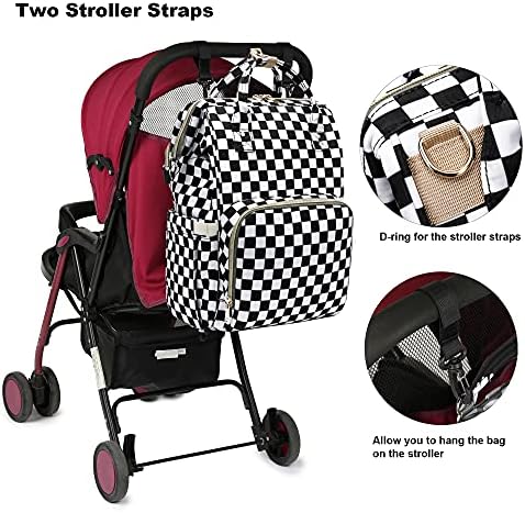 Yusudan large capacity diaper bag highlighting insulated bottle pockets
