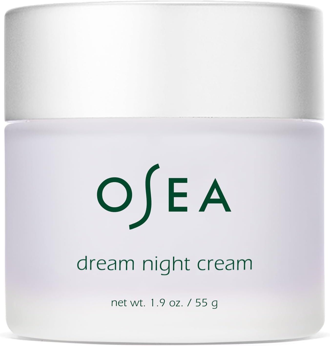 OSEA Dream Night Cream 1.9 Ounce jar front view showing packaging for authentic anti aging skin care